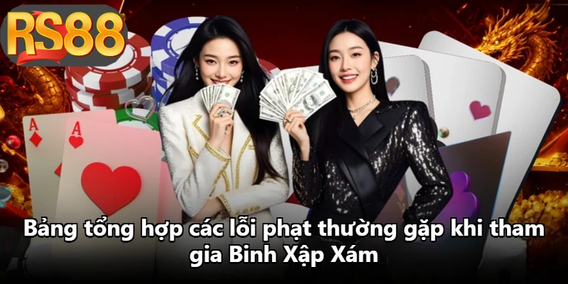 Bảng tổng hợp các lỗi phạt thường gặp khi tham gia Binh Xập Xám