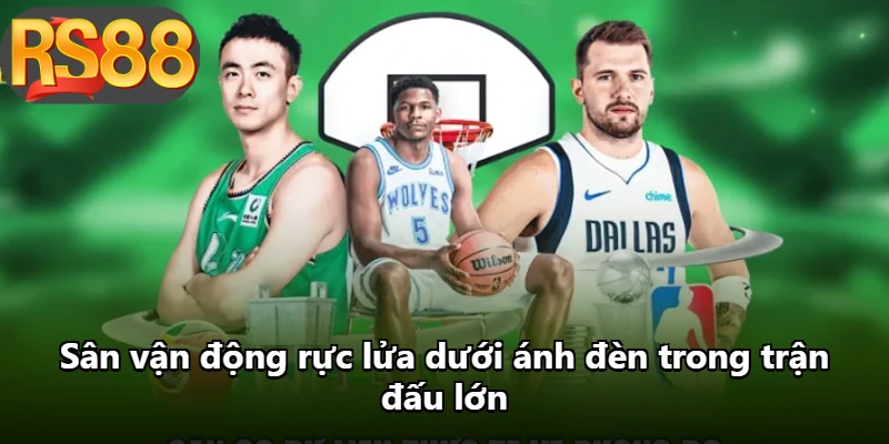 Sân vận động rực lửa dưới ánh đèn trong trận đấu lớn Sân vận động rực lửa dưới ánh đèn trong trận đấu lớn