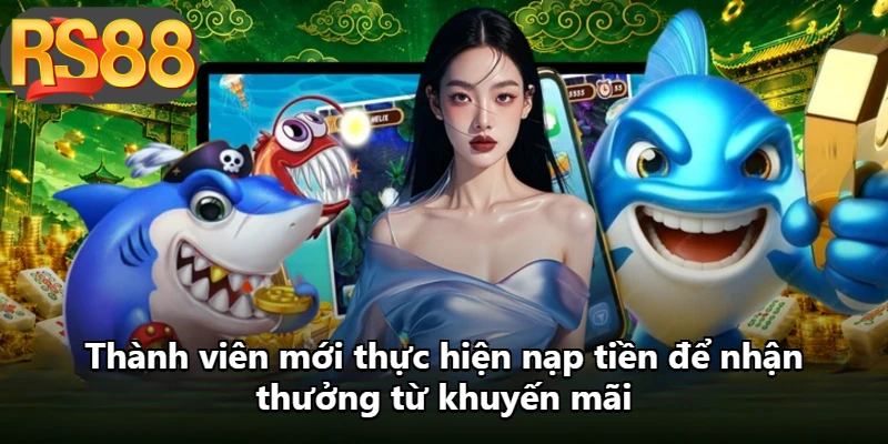 Thành viên mới thực hiện nạp tiền để nhận thưởng từ khuyến mãi